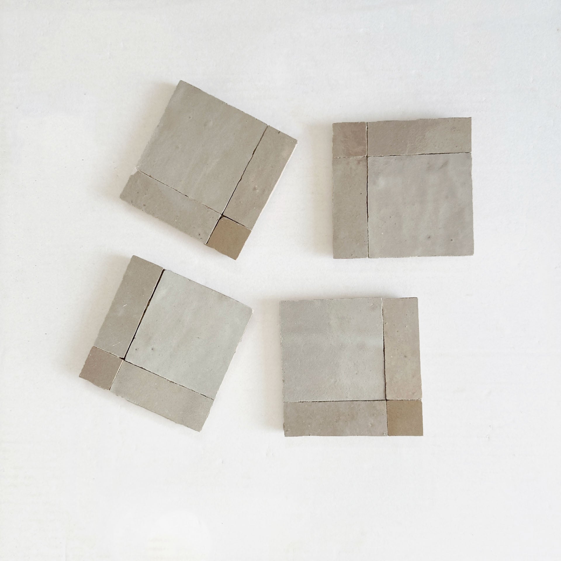 Tiles of Ezra Moroccan Zellige Mosaic-SNOW BLACK PEACOCK-4x4 (Carton)