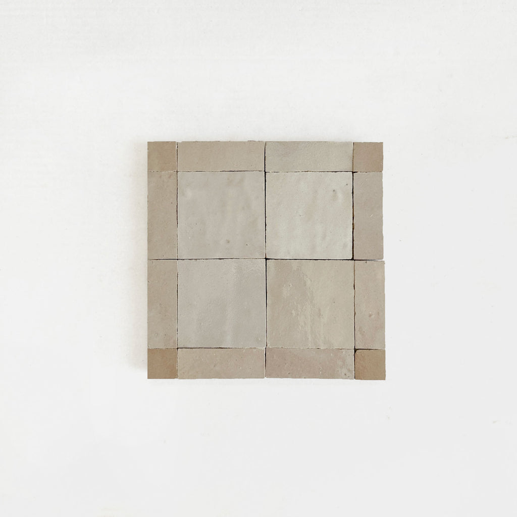 Tiles of Ezra Moroccan Zellige Mosaic Sheet-LATTE 5, OAT 39, DUST 2