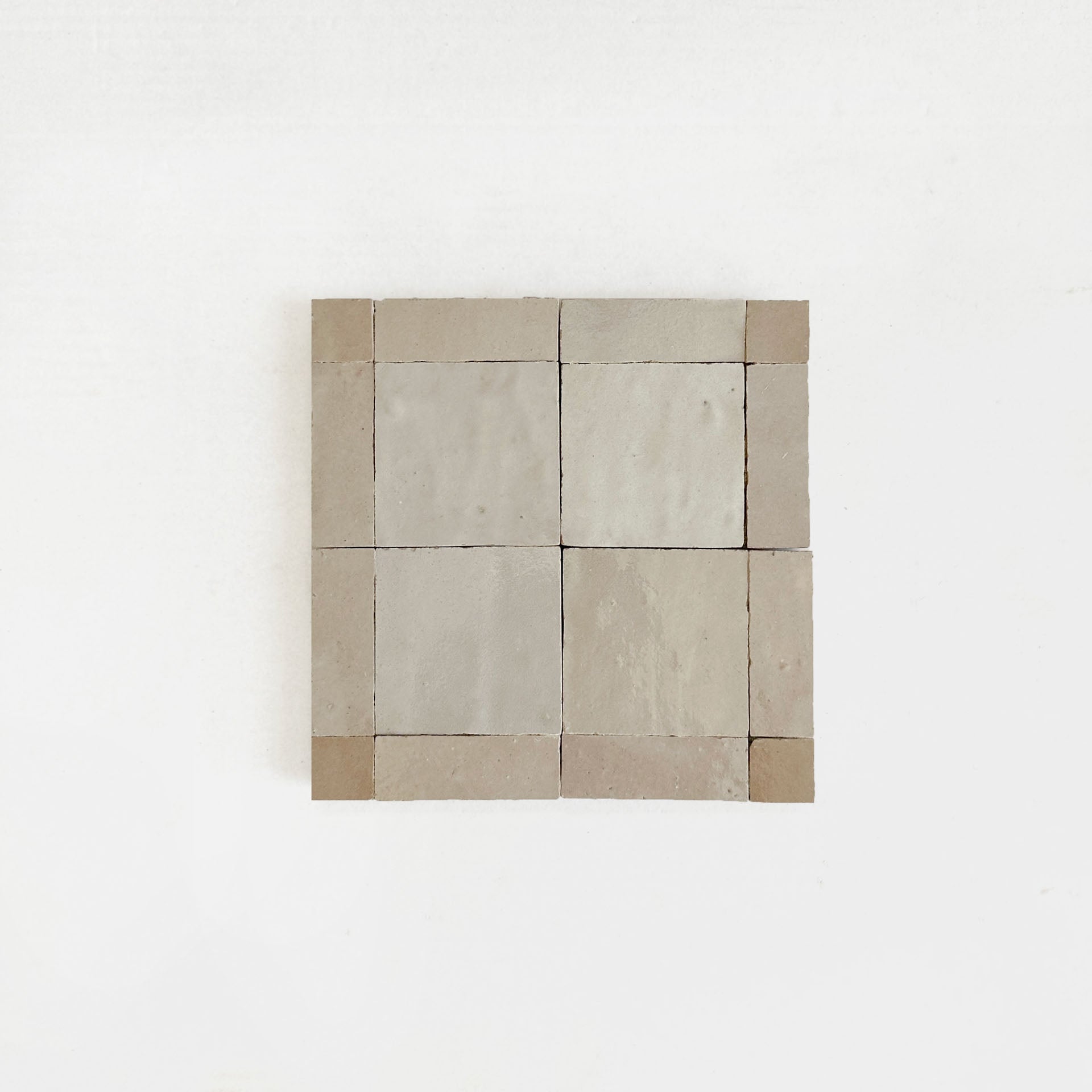 Tiles of Ezra Moroccan Zellige Mosaic Sheet-LATTE 5, OAT 39, DUST 2