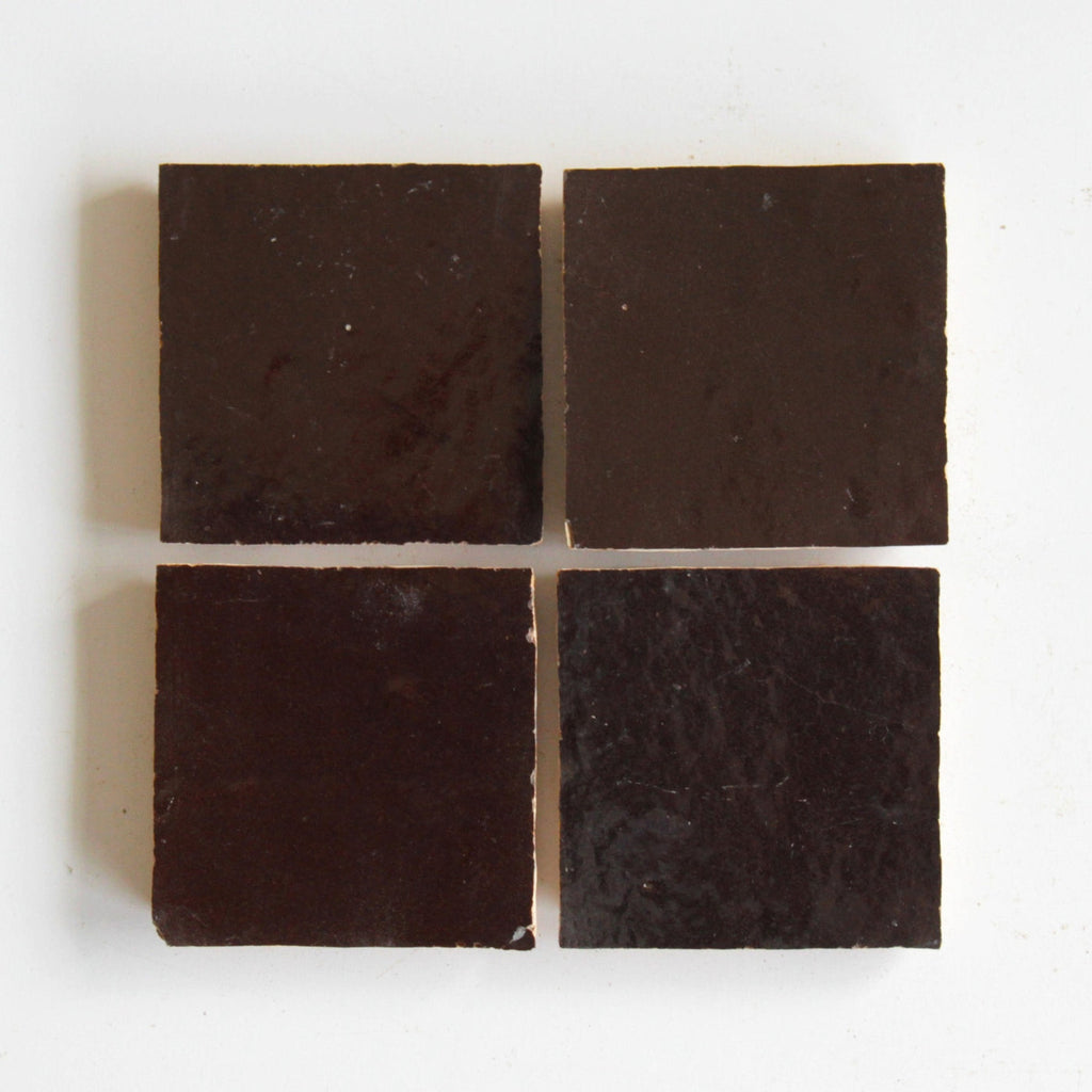 Tiles of Ezra Moroccan Zellige-CHOCOLATE-4x4 (Carton)