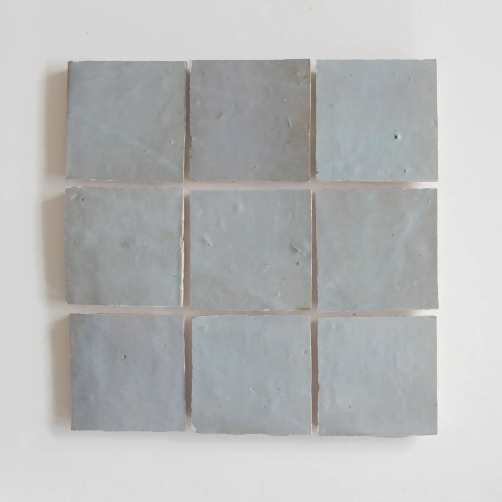 Tiles of Ezra Moroccan Zellige-DUCK EGG BLUE-4x4