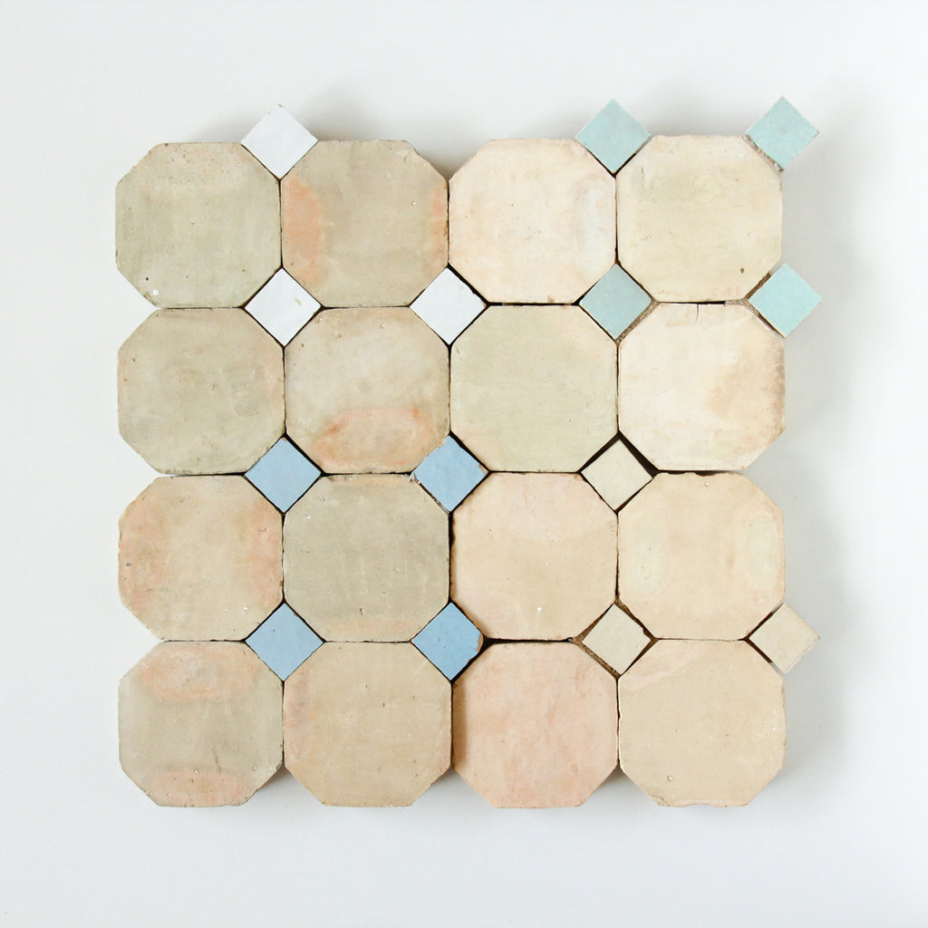 Tiles of Ezra Moroccan Zellige Mosaic-Chocolate Latte-8x8 (Carton)