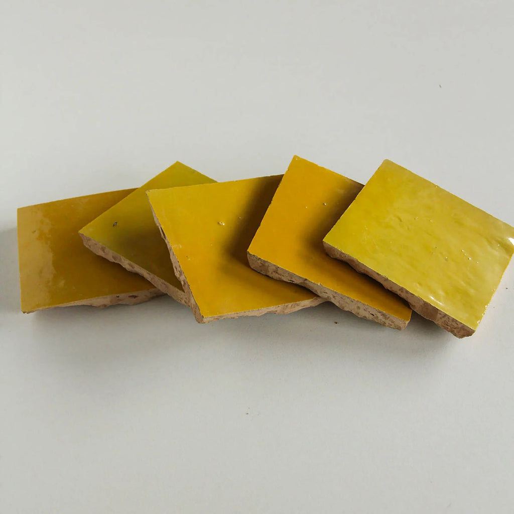 Tiles of Ezra Moroccan Zellige-MUSTARD-4x4 (Carton)