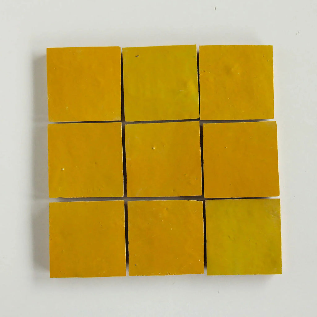 Tiles of Ezra Moroccan Zellige-MUSTARD-4x4 (Carton)