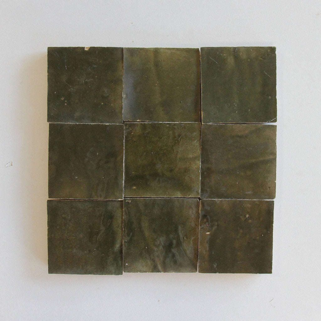 Tiles of Ezra Moroccan Zellige-OLIVA-4x4 (Carton)