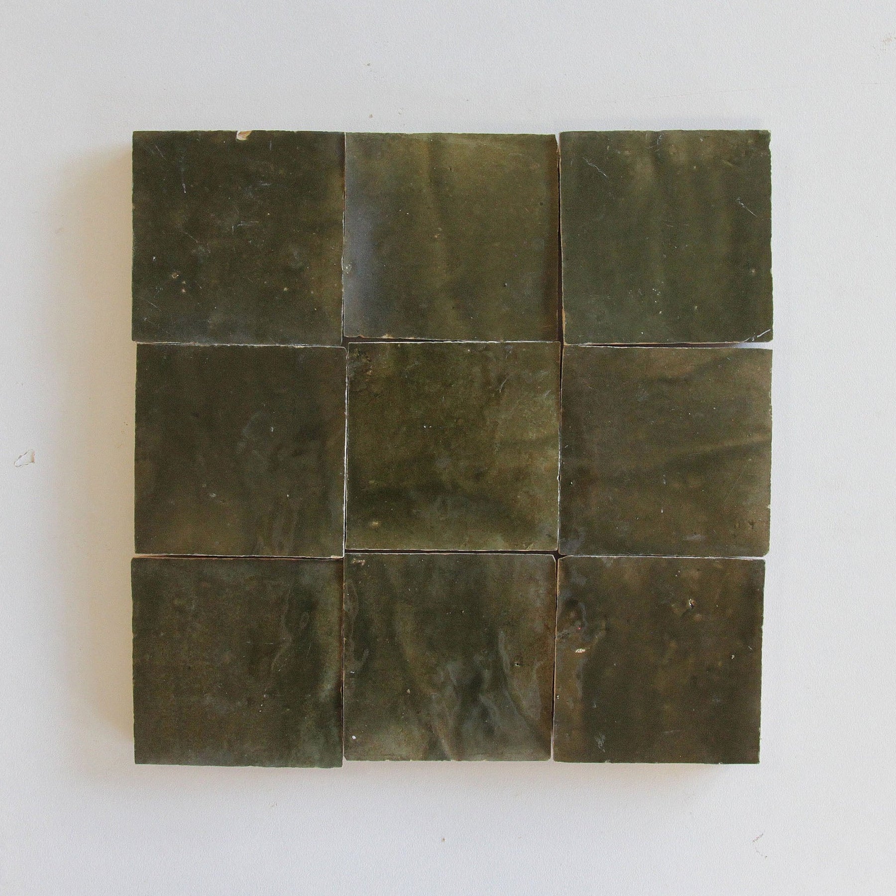Tiles of Ezra Moroccan Zellige-OLIVA-4x4 (Carton)