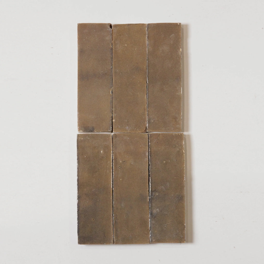 Tiles of Ezra Moroccan Zellige Thin Bejmat-SHIITAKE-6x2 (Carton)