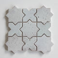Tiles of Ezra Moroccan Tierra - Estrela Nieve Punto 4.25 x 4.25